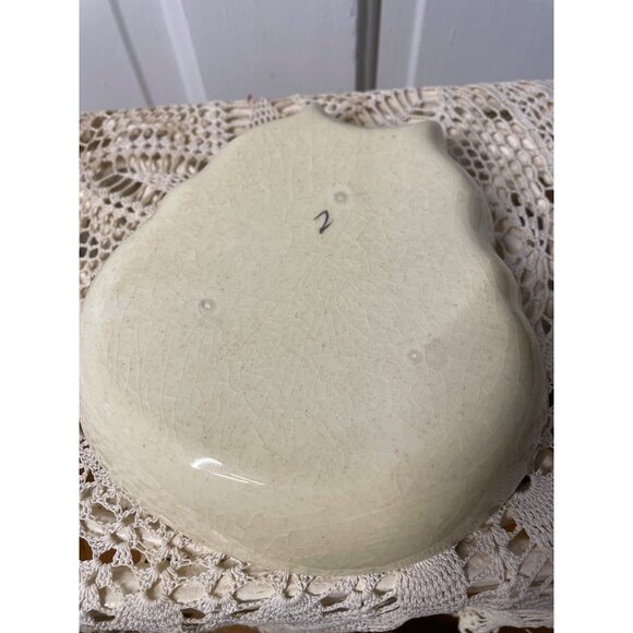 Vintage 1960s NS Gustin Co. Calico Cat Bowl Dish Hand Painted - Picture 3 of 10